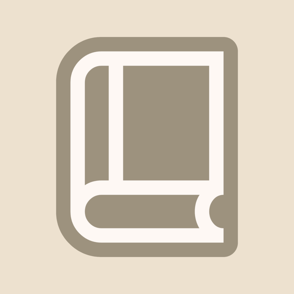 The icon for the Booklist app: A brown book symbol on a tan background.